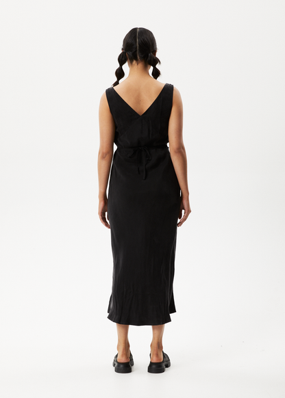 AFENDS Womens Gemma - Cupro Maxi Dress - Black