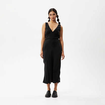 AFENDS Womens Gemma - Cupro Maxi Dress - Black