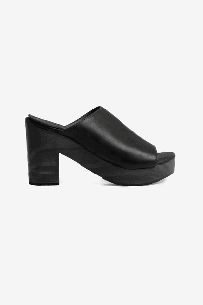 WOODSNDL05 - Leather Platform Mule