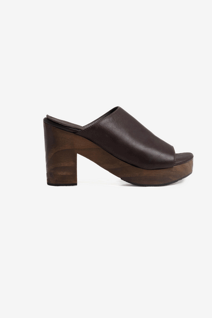 WOODSNDL05 - Leather Platform Mule