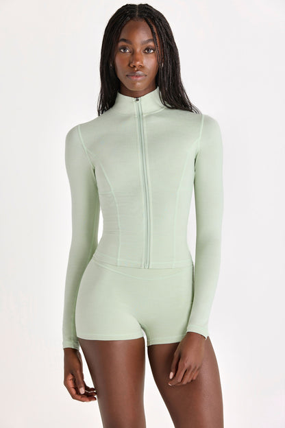Soft Active Zip-Up Jacket in Pistachio