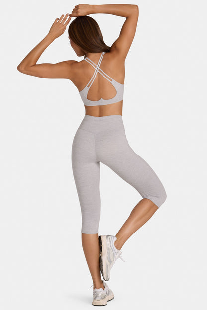 Soft Active Capri Leggings in Grey Marl