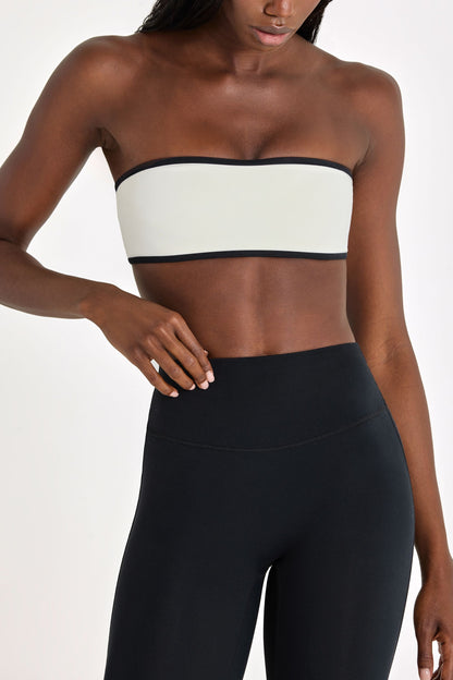 Soft Active Bandeau Sports Bra in Ivory