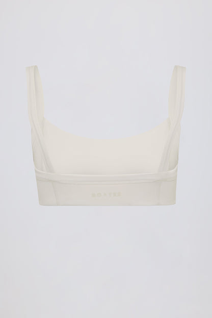Soft Active Seam-Detail Sports Bra in Oat