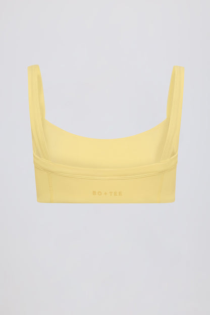 Soft Active Seam-Detail Sports Bra in Lemon