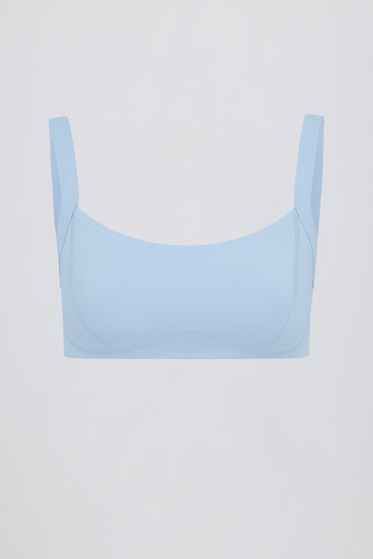 Soft Active Seam-Detail Sports Bra in Sky