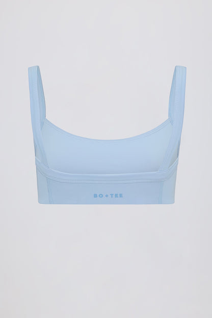 Soft Active Seam-Detail Sports Bra in Sky