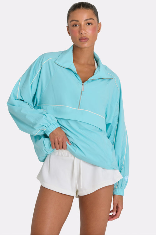 Oversized Track Jacket in Aqua
