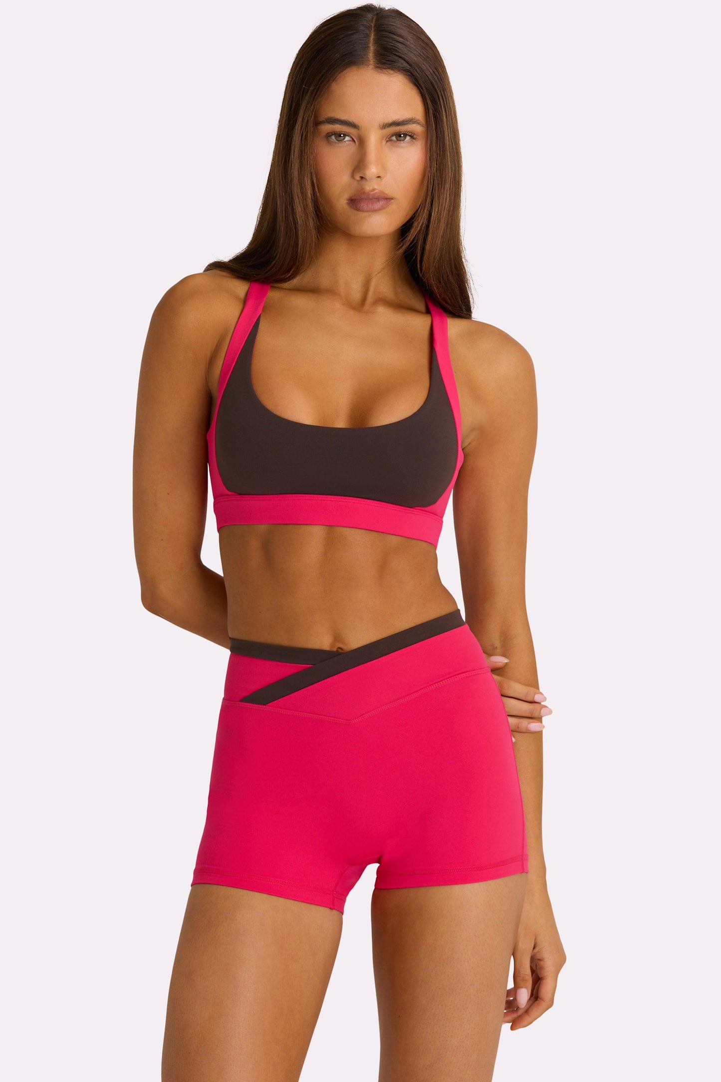 Soft Active High-Impact Sports Bra in Hot Pink