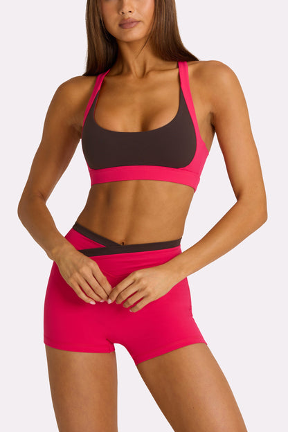 Soft Active High-Impact Sports Bra in Hot Pink