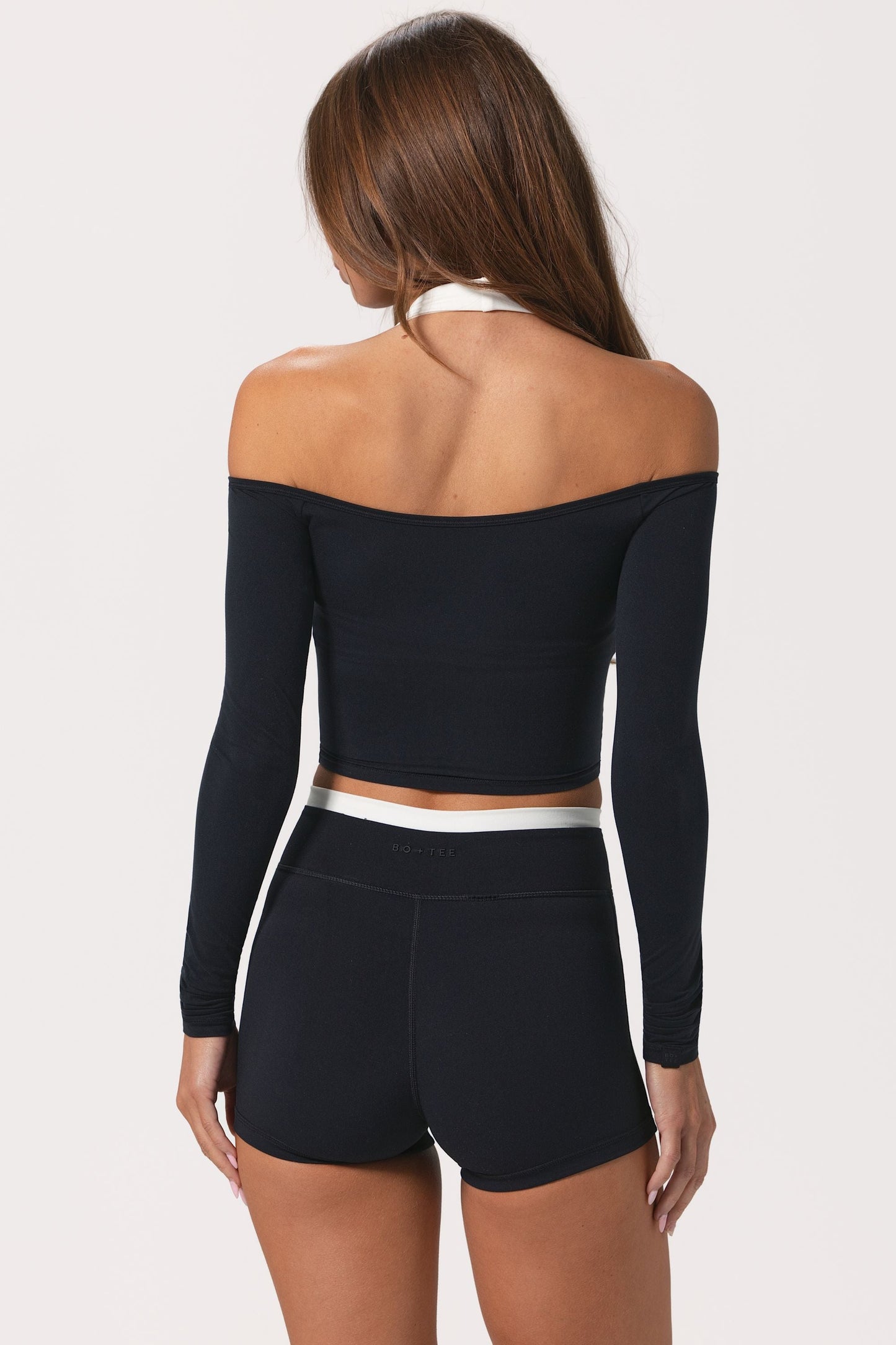 Soft Jersey Off-Shoulder Top in Black