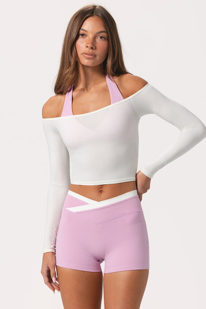 Soft Jersey Off-Shoulder Top in Coconut