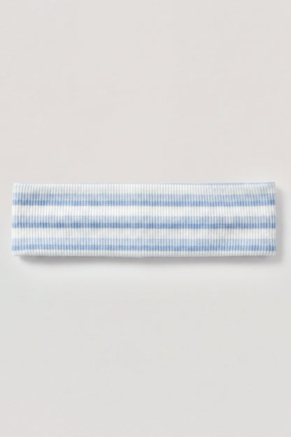 Ribbed Jersey Headband in Blue Stripe