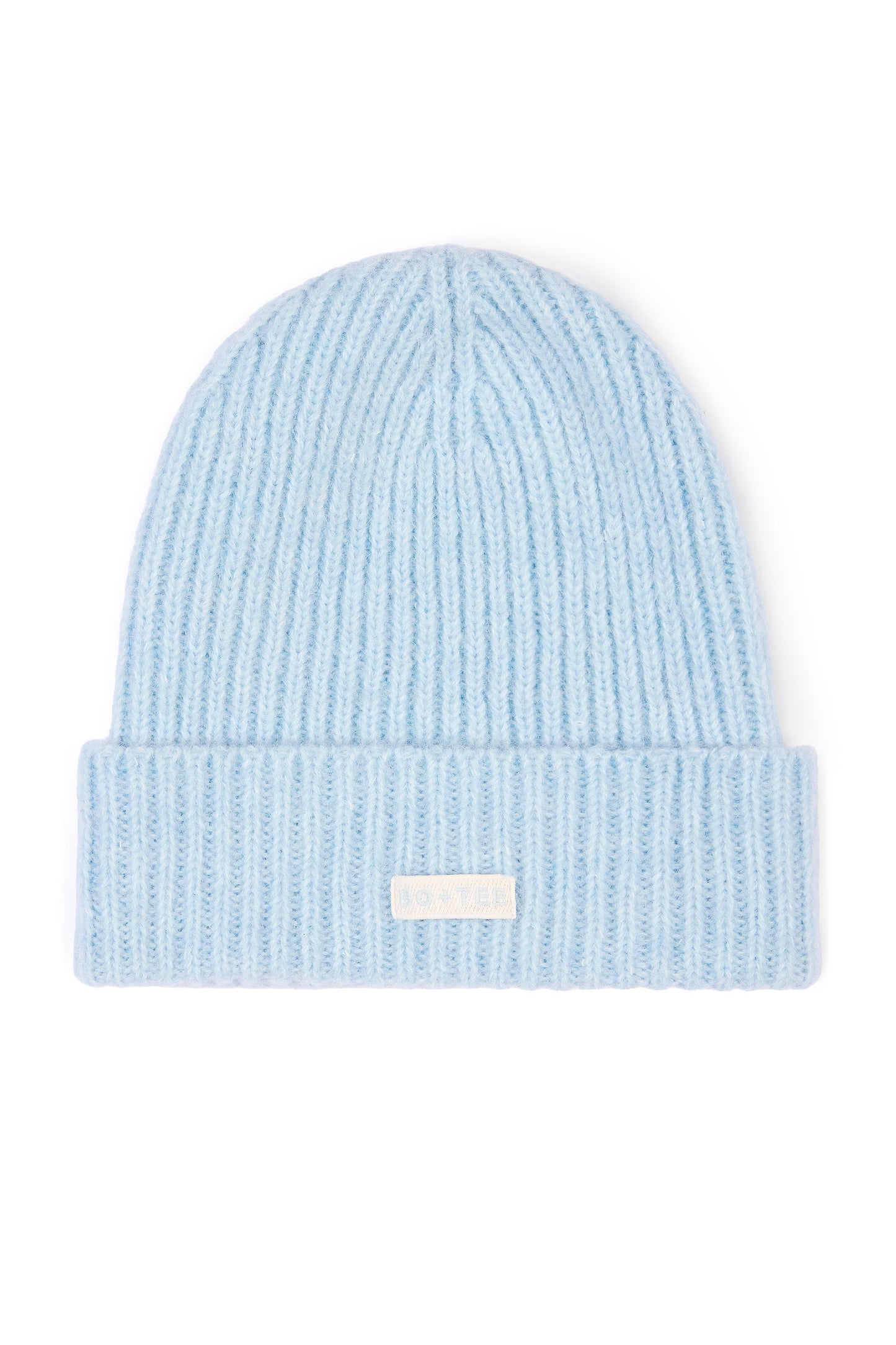 Ribbed Knit Beanie Hat in Powder Blue