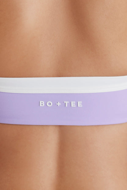 Soft Active Twist-Front Halterneck Sports Bra in Lavender