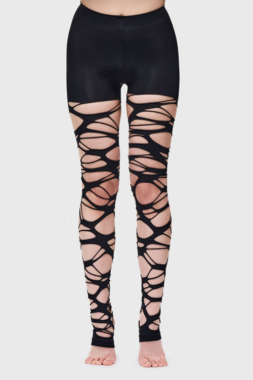 Carved Up Slashed Tights