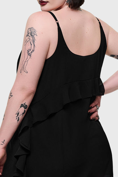 Cathedral Garden Chiffon Ruffle Maxi Dress