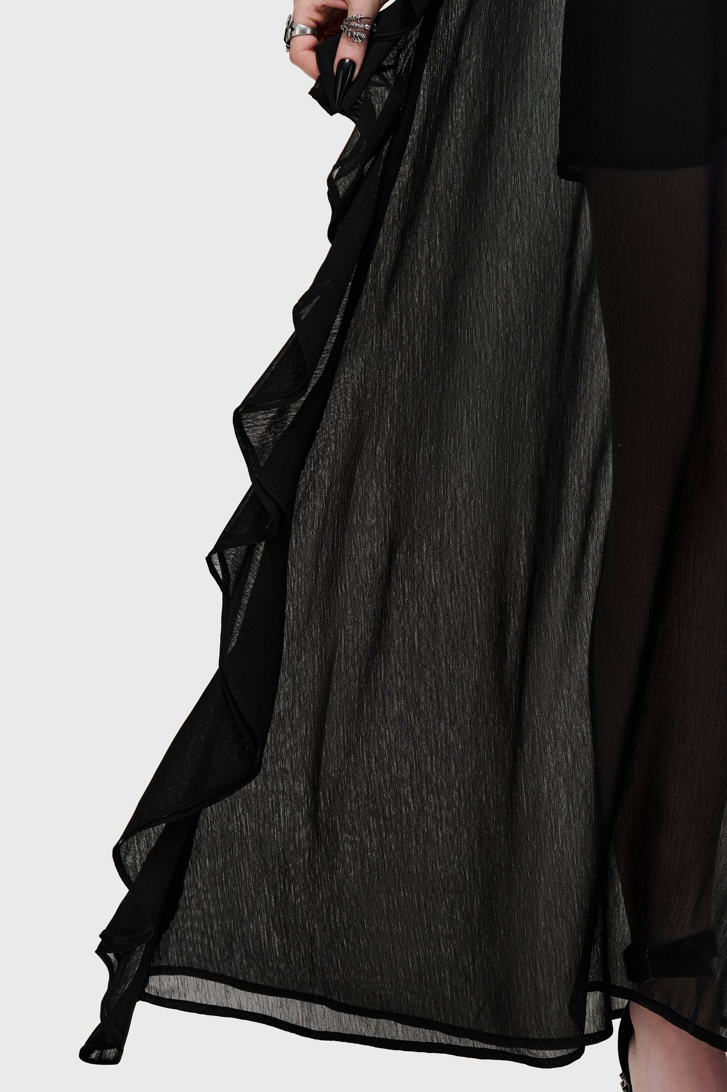 Cathedral Garden Chiffon Ruffle Maxi Dress