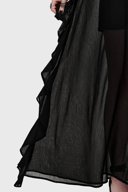 Cathedral Garden Chiffon Ruffle Maxi Dress