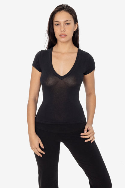CC356 - Cheesecloth Fitted V-Neck T-Shirt
