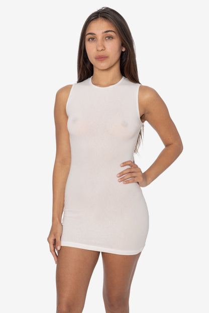 CC3665X - Cheese Cloth Sleeveless Crewneck Mini Dress