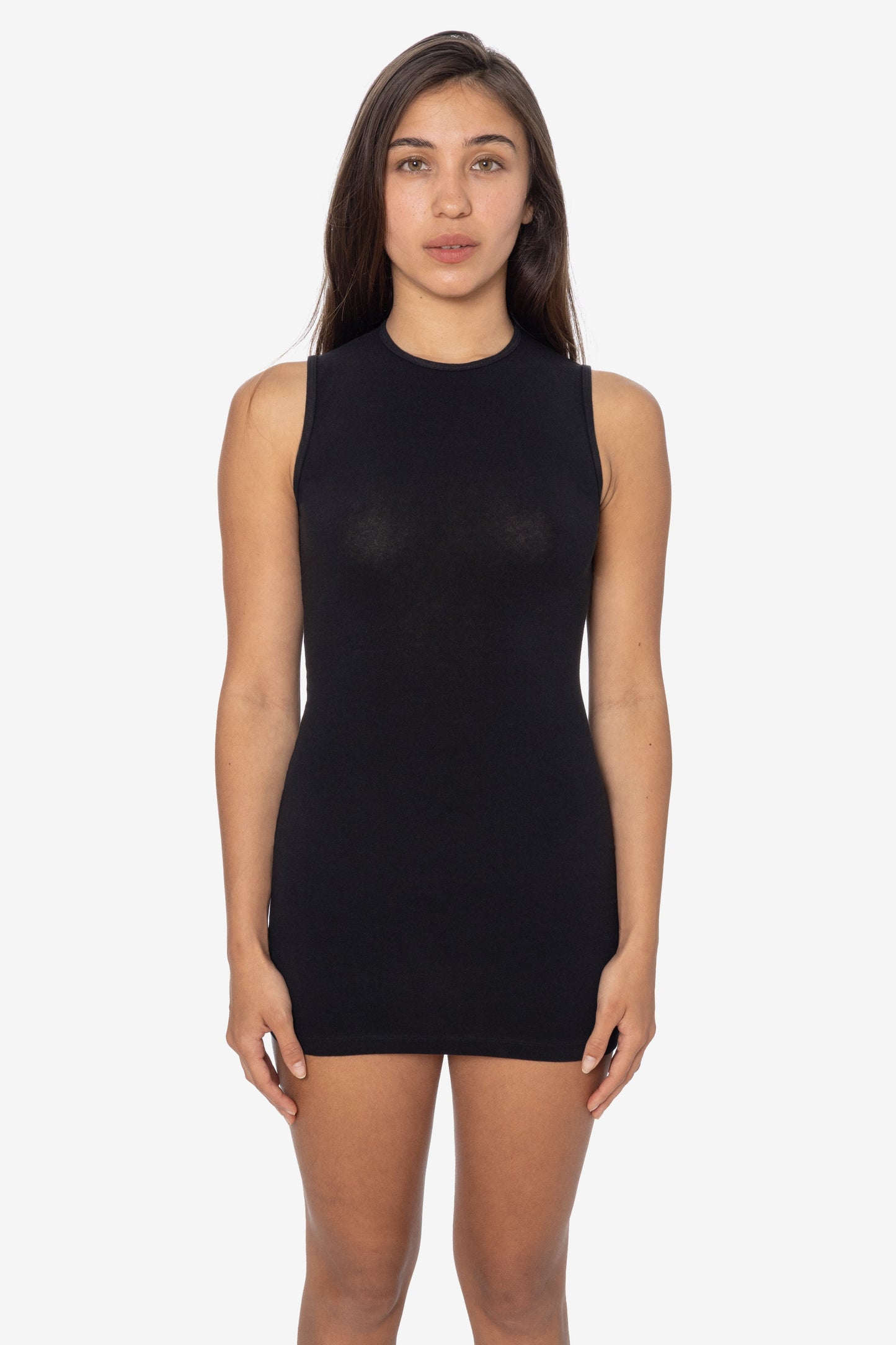 CC3665X - Cheese Cloth Sleeveless Crewneck Mini Dress