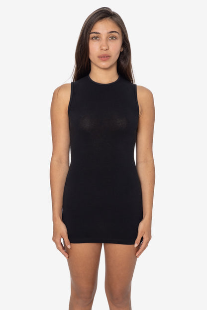 CC3665X - Cheese Cloth Sleeveless Crewneck Mini Dress