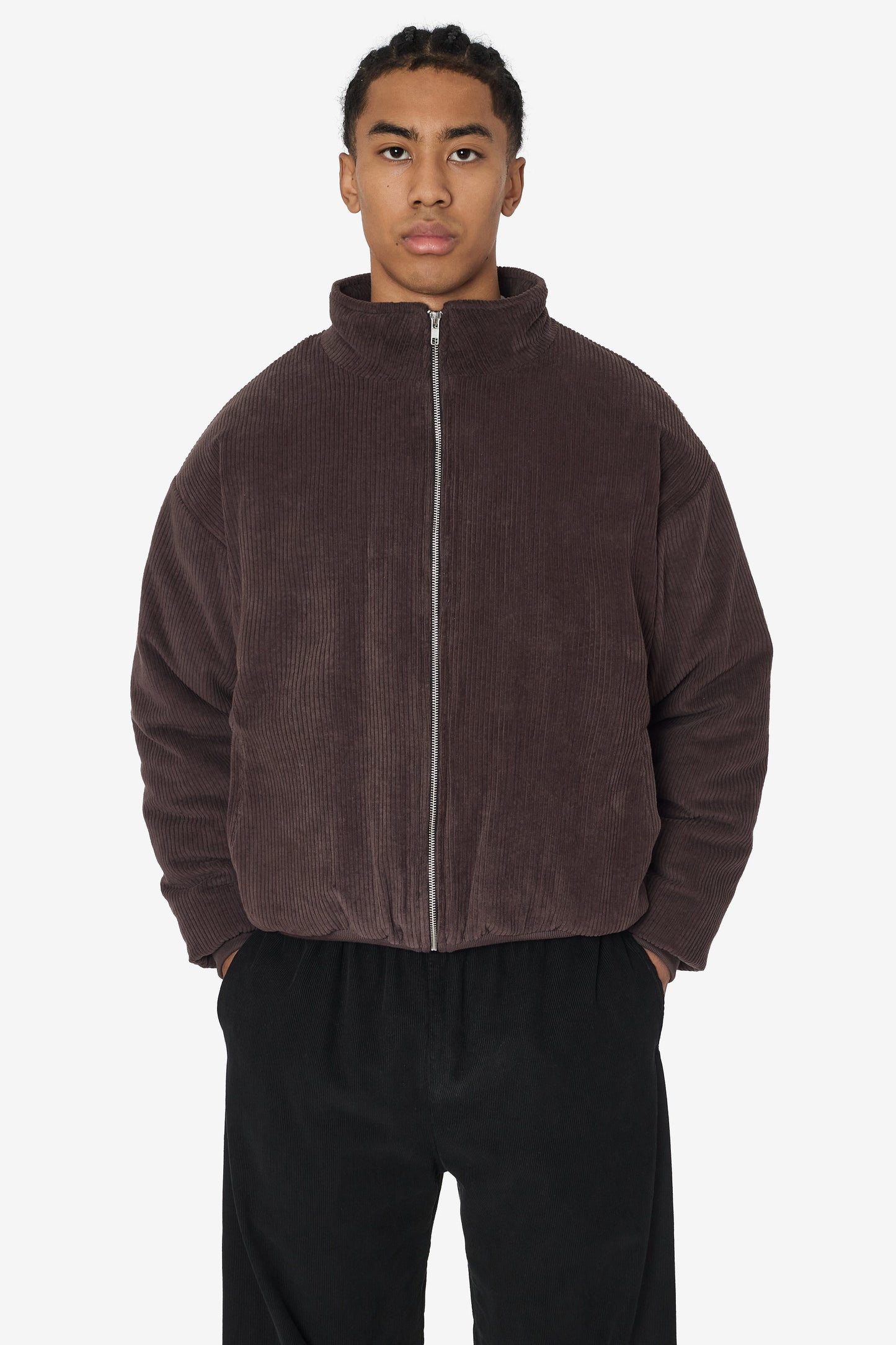 CD410PD - Corduroy Puffy Zip Up Jacket