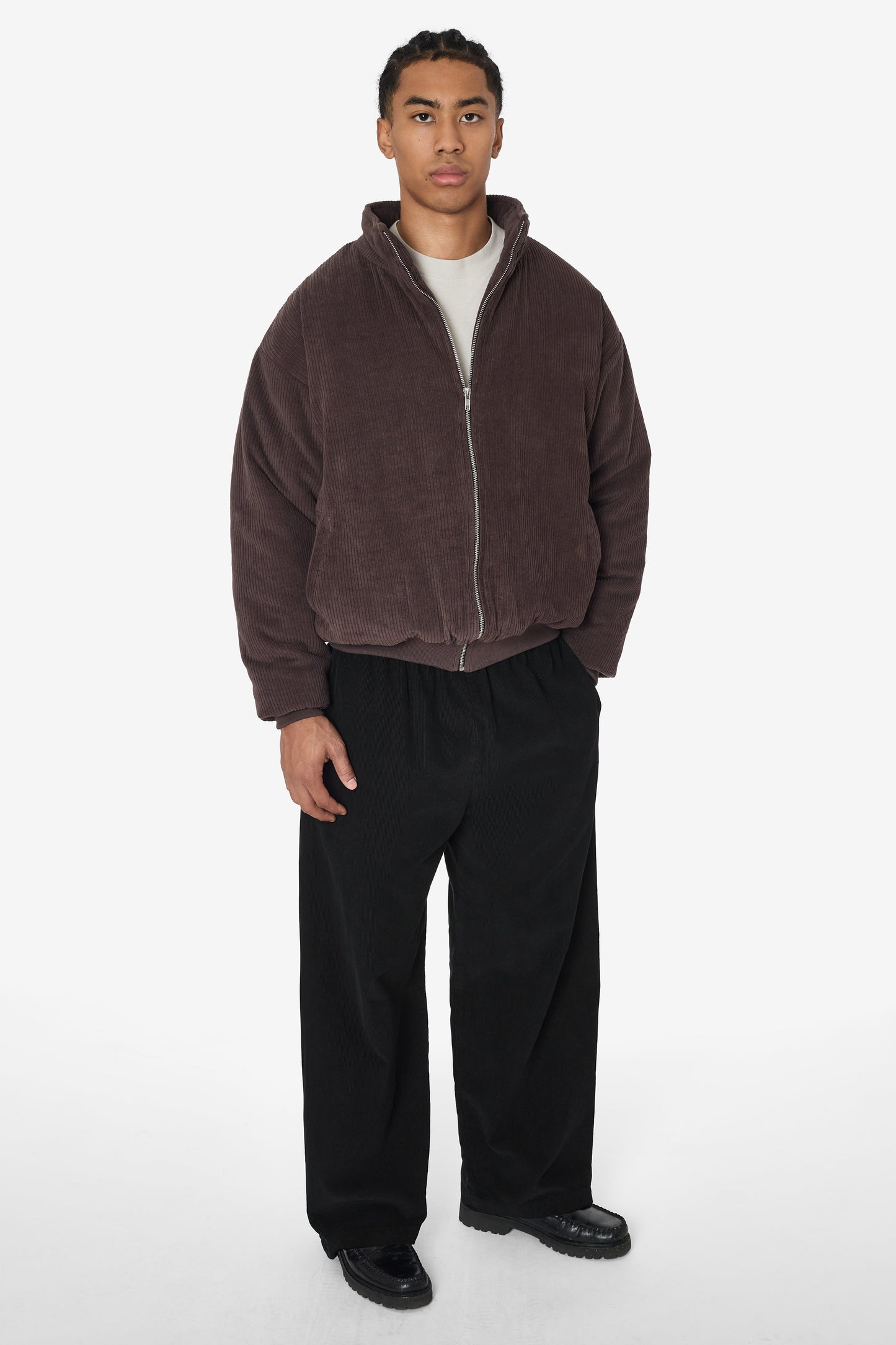 CD410PD - Corduroy Puffy Zip Up Jacket