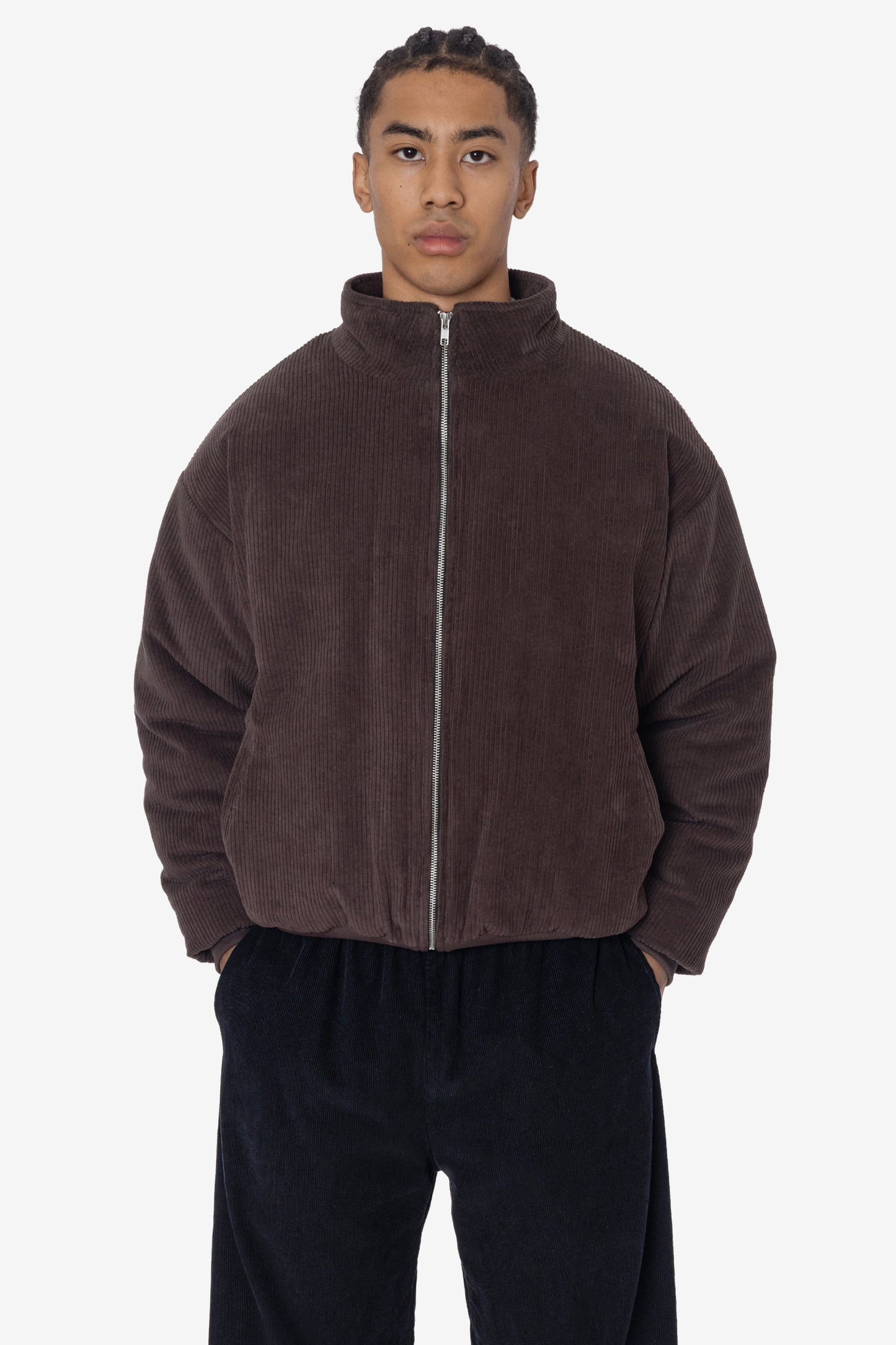 CD410PD - Corduroy Puffy Zip Up Jacket