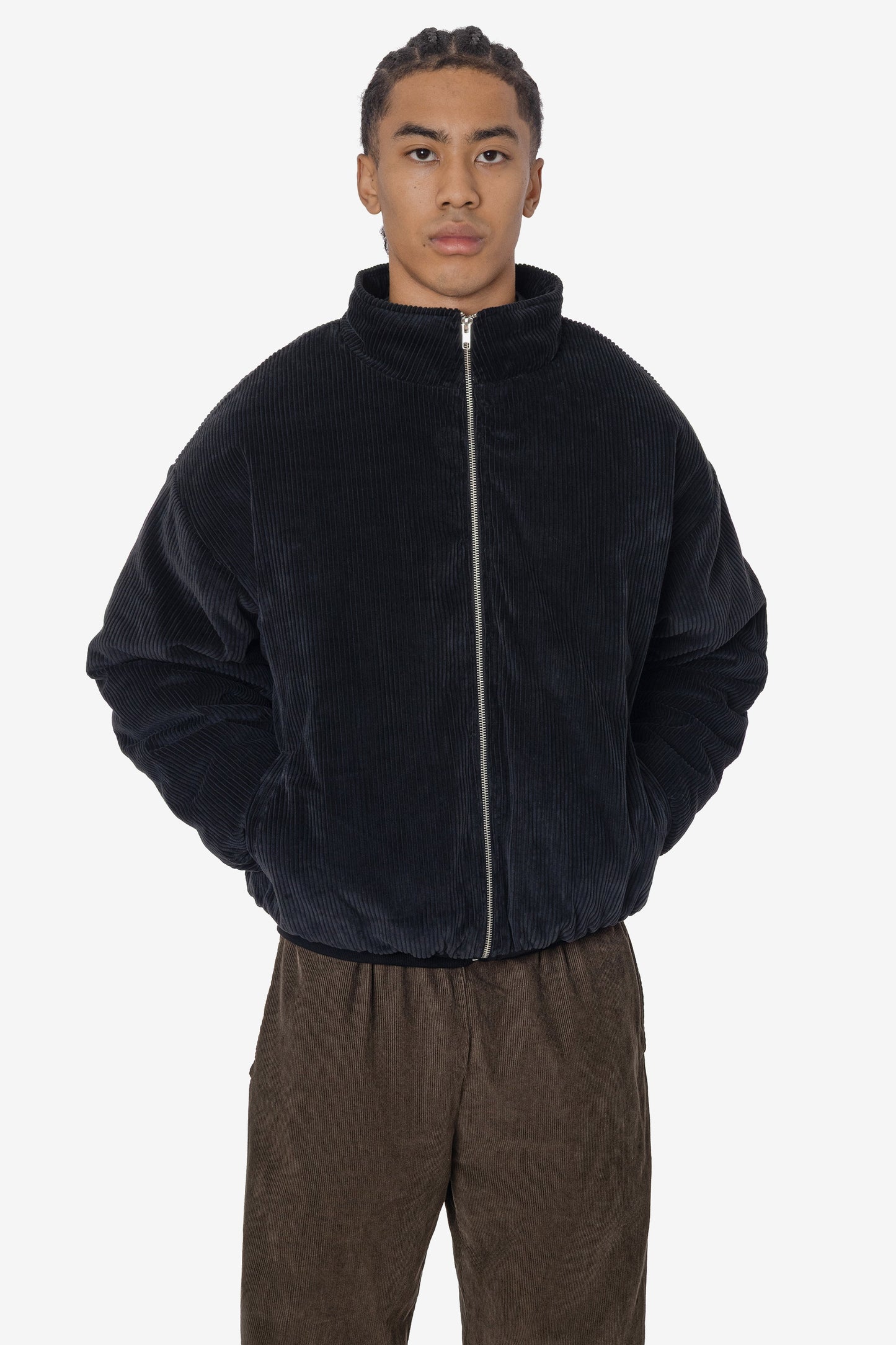 CD410PD - Corduroy Puffy Zip Up Jacket