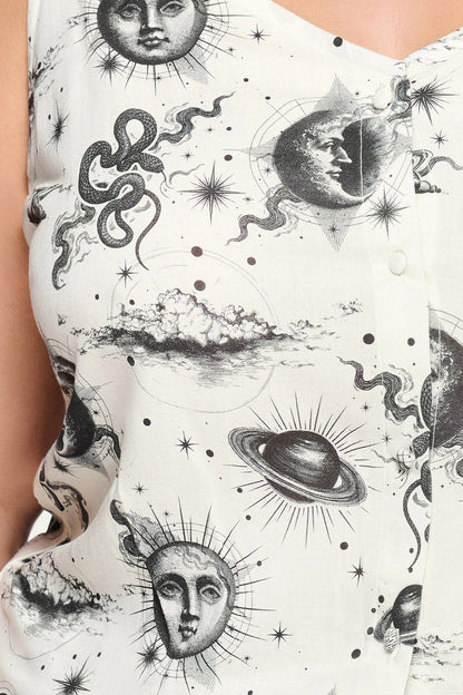 Celestial Night Button Up Cami Top