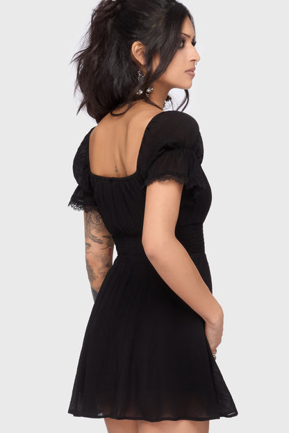 Celestial Night Off The Shoulder Mini Dress [Black]