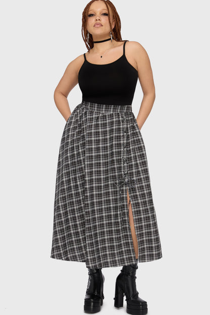 Chapel Blessing Plaid Midi Skirt