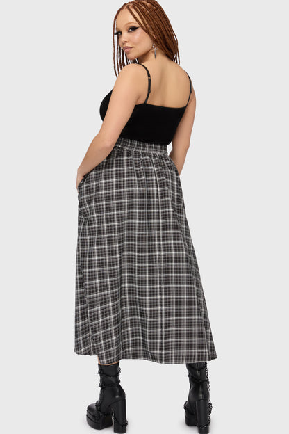 Chapel Blessing Plaid Midi Skirt
