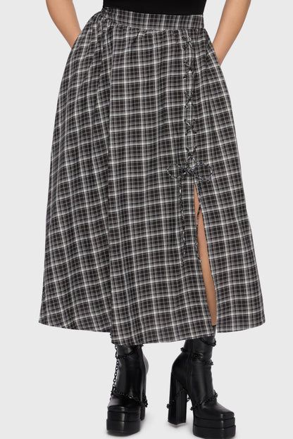 Chapel Blessing Plaid Midi Skirt