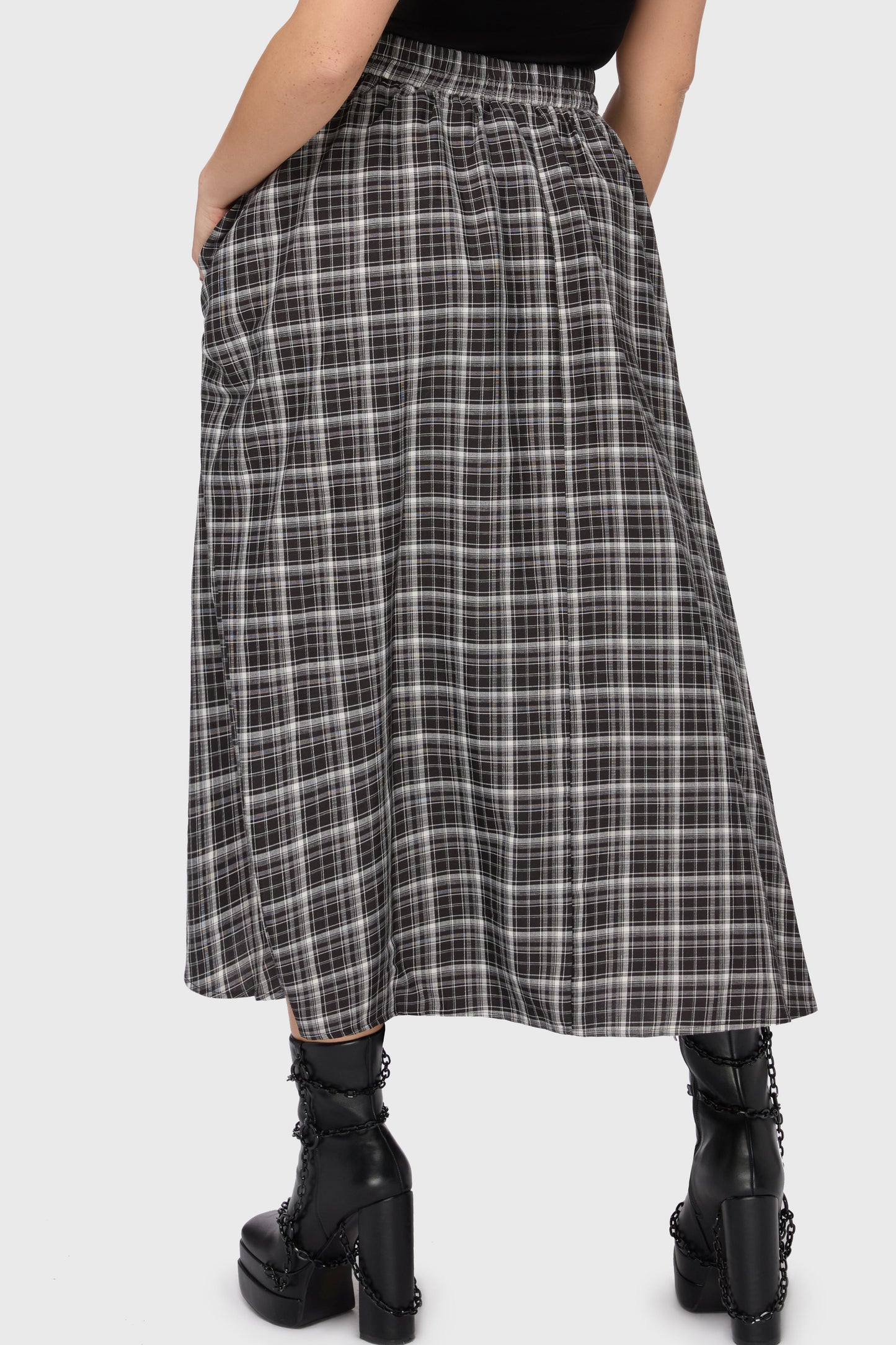 Chapel Blessing Plaid Midi Skirt