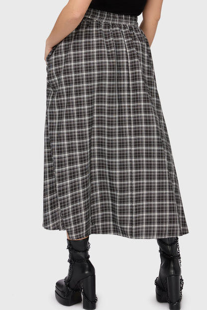 Chapel Blessing Plaid Midi Skirt