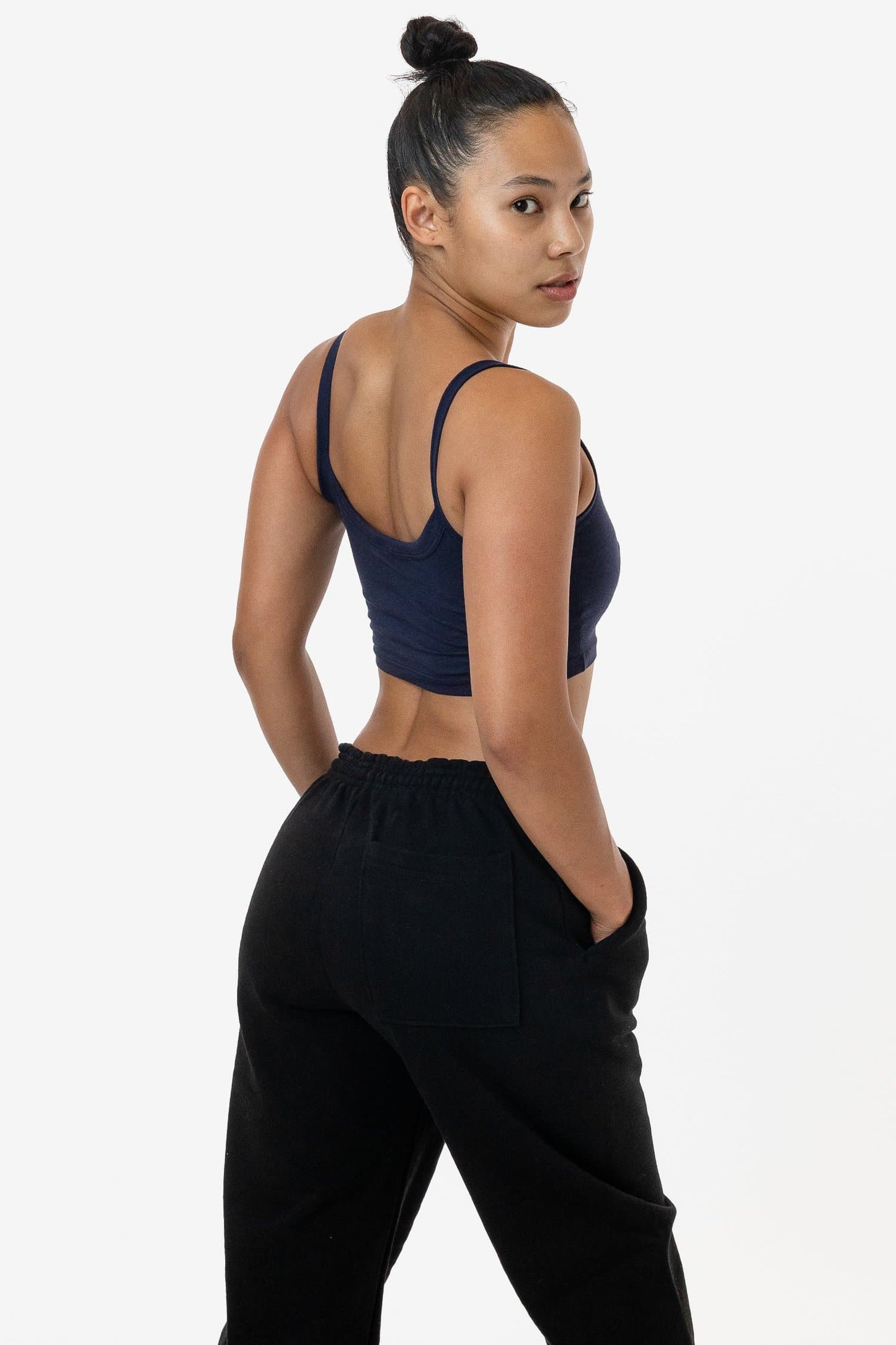 FF016 - Poly Cotton Cropped Spaghetti Tank Top
