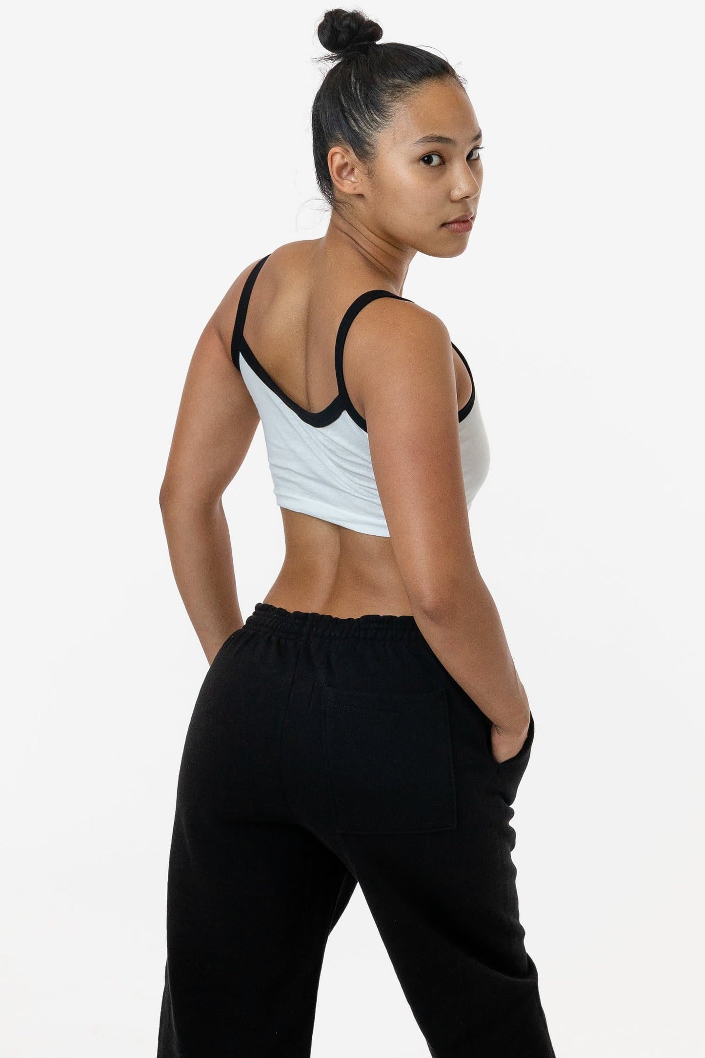 FF016 - Poly Cotton Cropped Spaghetti Tank Top