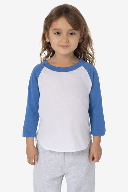 FF1053 - Toddler 3/4 Sleeve Poly Cotton Raglan