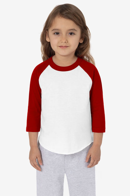 FF1053 - Toddler 3/4 Sleeve Poly Cotton Raglan