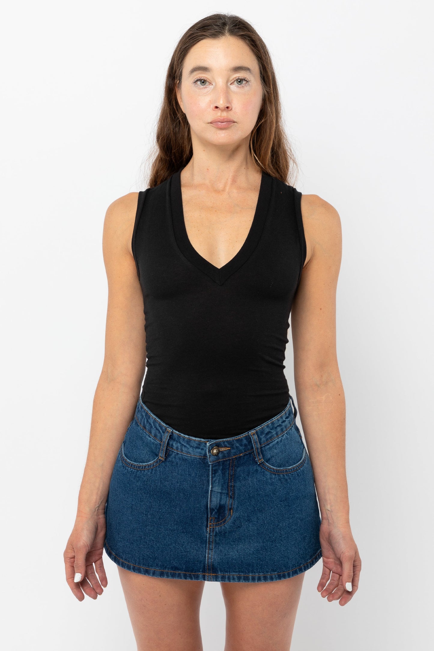 FF366 - Poly Cotton Sleeveless V Neck