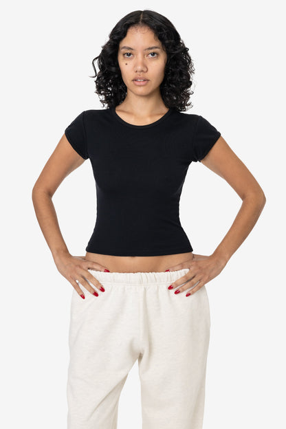 FFR3035L - Poly Cotton Baby Rib Cap Sleeve Tee