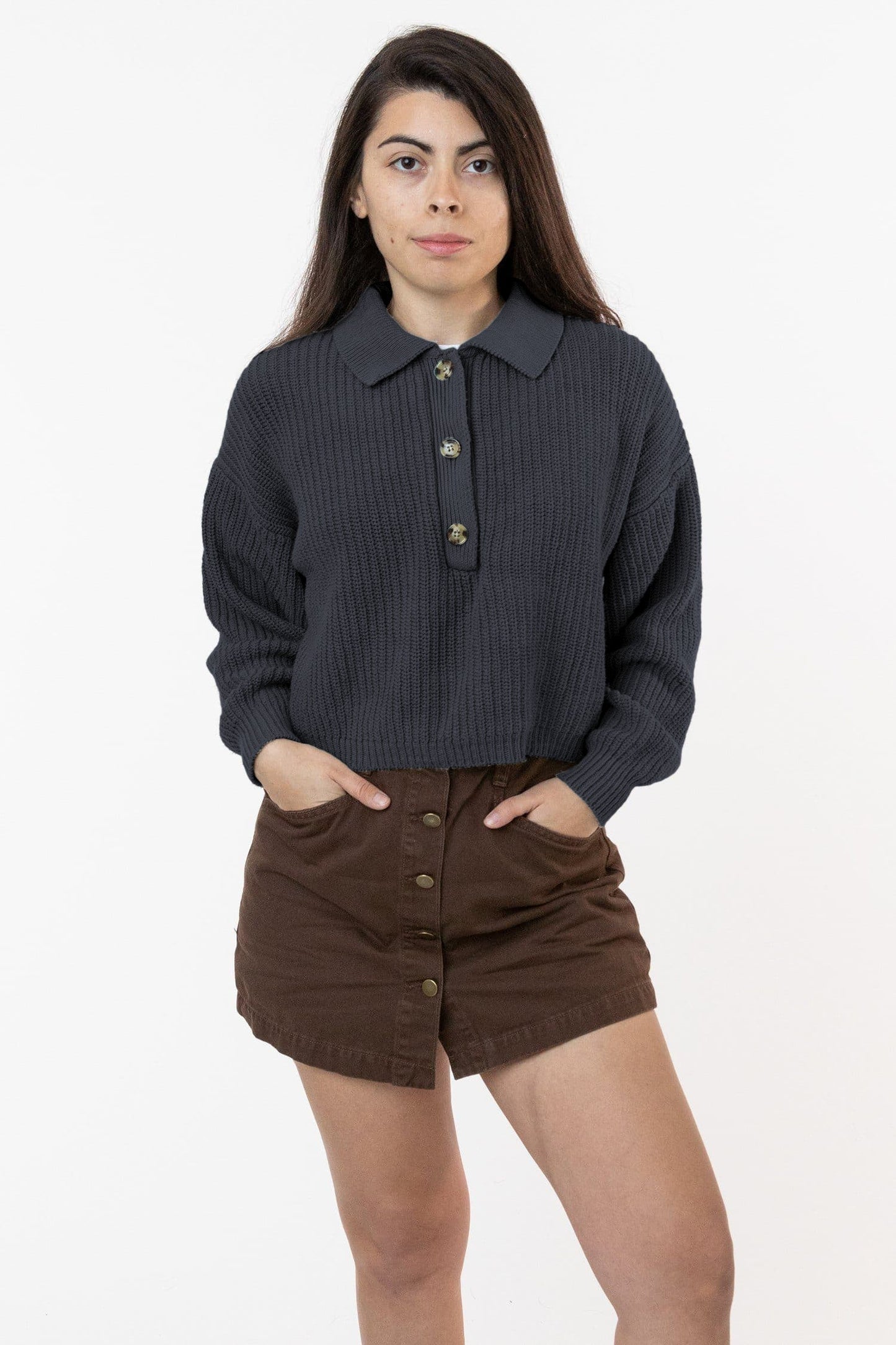 FM30GD - Fisherman Cropped Polo Pullover