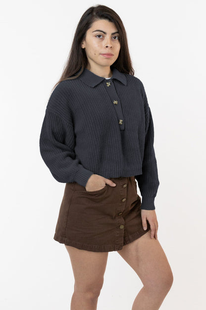 FM30GD - Fisherman Cropped Polo Pullover