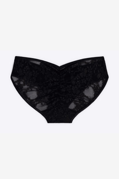 FNS08 - Floral Lace Ruched Back Bikini Panty