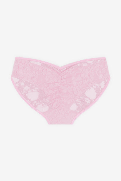 FNS08 - Floral Lace Ruched Back Bikini Panty