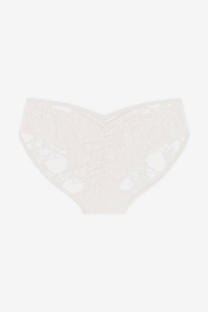 FNS08 - Floral Lace Ruched Back Bikini Panty