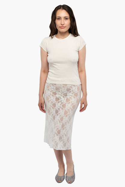 FNS301 - Floral Lace Pencil Skirt